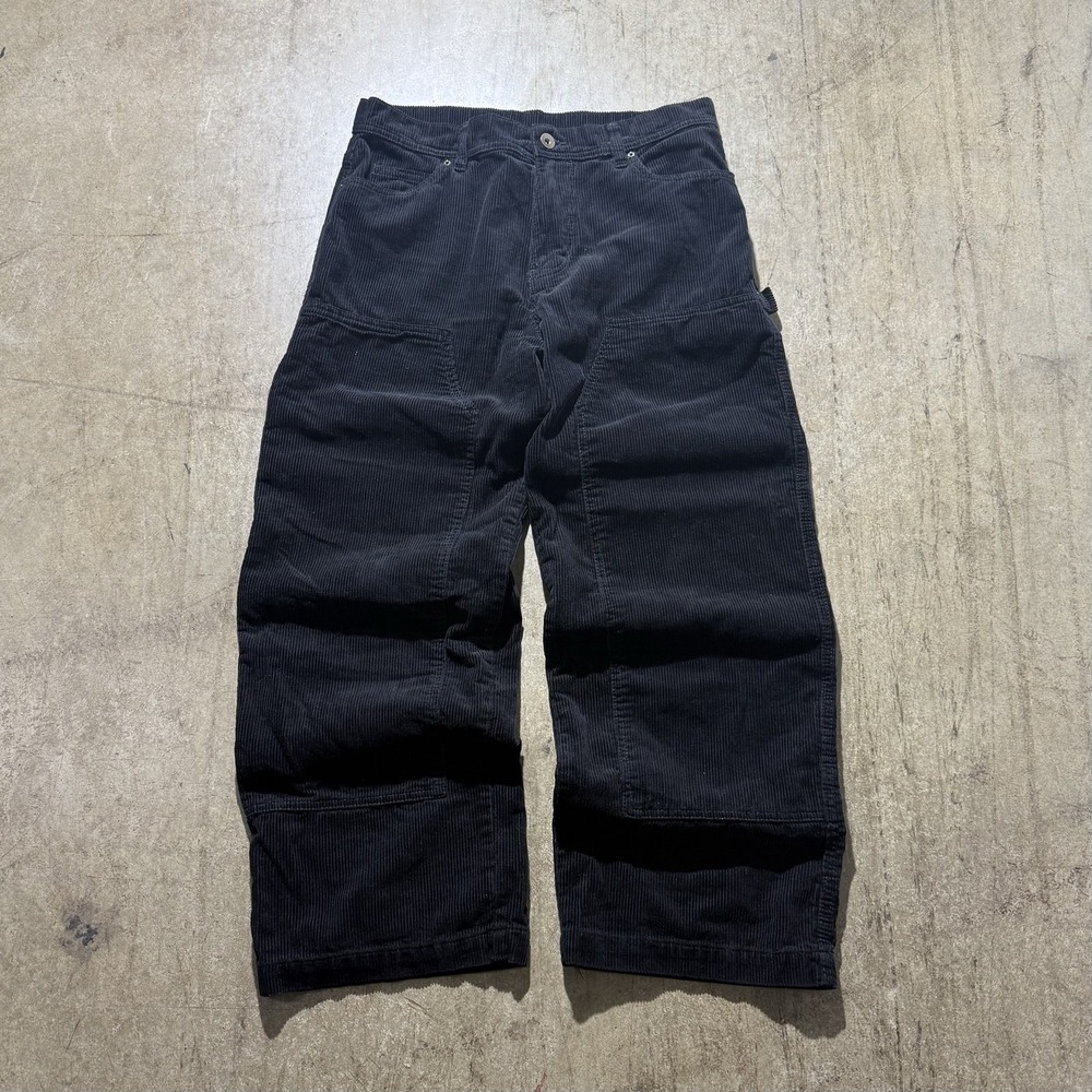 No Boundaries Pants Mens 34x31 Black Corduroy Carpenter Relaxed Fit Workwear